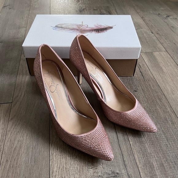 Jessica Simpson Shoes Blush Pink Jeweled Heels Size 8 Poshmark